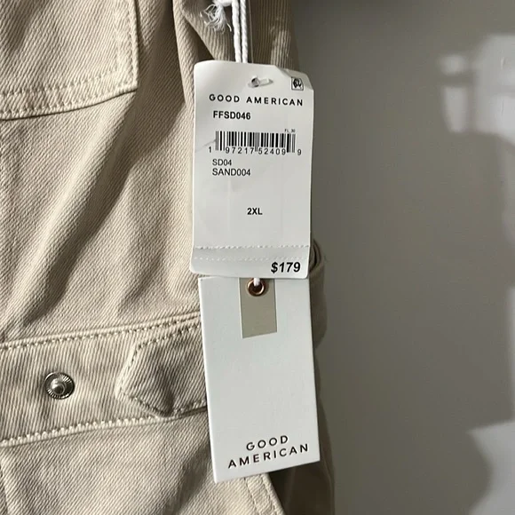 Good American Khaki Denim Mini Dress NWT (XXL) - Picture 7 of 7